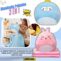 BEBESITOS - ALMOHADA CON COBIJA REGALO ESTILO PINGUINO