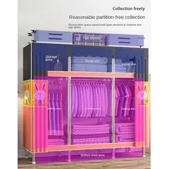 GENERICO - Armario de lona de tela para muebles de dormitorio
