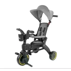 GENERICO - Carriola Triciclo De Lujo Plegable 4 en 1 Para Bebe Gris