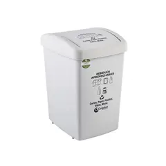 COLPLAST - Papelera Tapa Plana 36 Litros Blanca