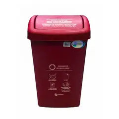COLPLAST - Papelera Tapa Plana 36 Litros Roja