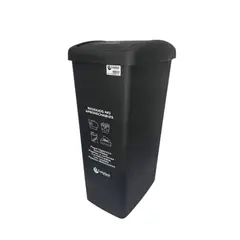 COLPLAST - Papelera Tapa Plana 55 Litros Negra