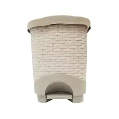 COLPLAST - Papelera Rattan Pedal 8 Litros Avellana