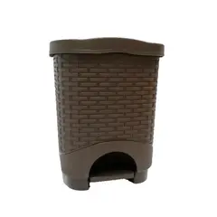 COLPLAST - Papelera Rattan Pedal 8 Litros Wengue