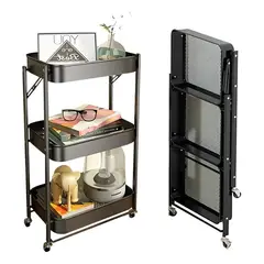 GENERICO - Carro De Almacenamiento Plegable Organizador 3 Niveles