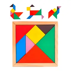 GENERICO - Juego Mesa Tangram Madera Aprendizaje Cognitivo Pequeño