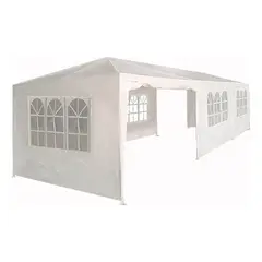 JARDIMEX - Toldo Carpa 9X3 Blanca Plegable Paredes Retráctiles Impermeable Protección Uv