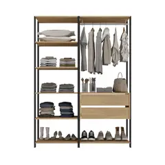 GENERICO - Closet Abierto 135cm - Color Madera Elegante