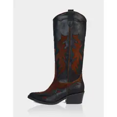 STIVALI - Bota Texana Dakota Cuero Negro * Canela