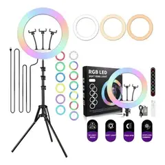 AMERICAN GENERICS - Aro De Luz 45 Cm Rgb Led Con Trípode Profesional 2 Mts