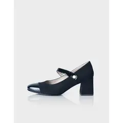 STIVALI - Zapato Tipo Mary Jane Elexia En Cuero Ante * Charol Negro