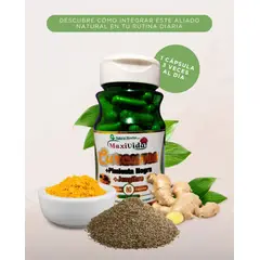 GENERICO - Cúrcuma + pimienta negra + jengibre frasco de 80 cápsulas