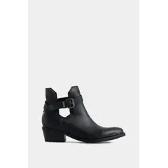 VELEZ - Vélez Botines Tacón Campina 2.0 Cuero Mujer Silueta Cut Out Negro