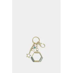 VELEZ - Vélez Llavero Hexagonal Zamak Y Cuero Para Mujer Charms Resina