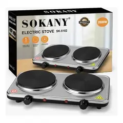 SOKANY - Estufa Eléctrica Dos Puestos y Perillas