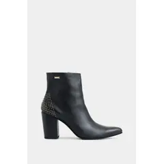 VELEZ - Vélez Botines Office Kira De Cuero Para Mujer Mini Taches Negro