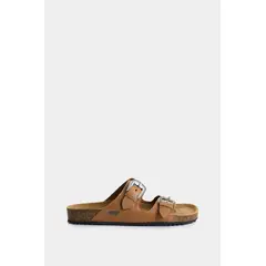 VELEZ - Vélez Sandalia Plana Pilos De Cuero Para Mujer Suela Corcho Miel