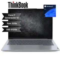 LENOVO - PORTATIL THINKBOOK CORE I7 1355U - RAM 32GB DDR5 - SSD 512Gb - 14" WUXGA - RJ45 - WIN 11 PRO