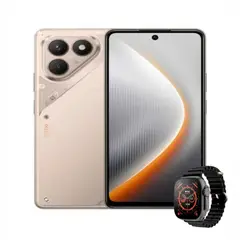 TECNO MOBILE - Celular Tecno Pova 7 256GB 8+8GB Ram Plateado + Smartwatch