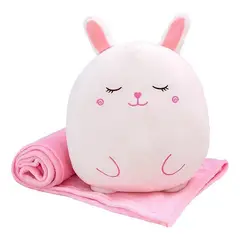 BEBESITOS - Peluche Almohada Con Cobija Térmica Viaje conejita