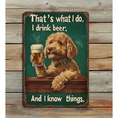 USA - Aviso Metal Retro Vintage Antiguo Sobre Lamina Dog Beer