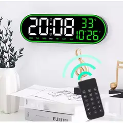 GENERICO - Reloj Inteligente Digital De Pared verde Luz Led Control Remoto