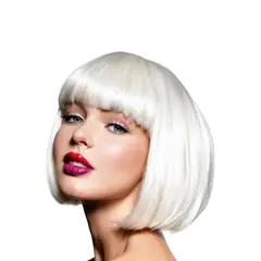 GENERICO - Peluca Disfraz Pelo Liso Con Capul Color Blanco