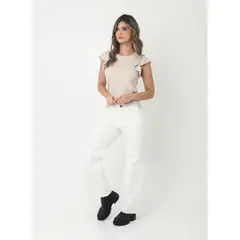 BELIFE - Blusa ivory con boleros para mujer