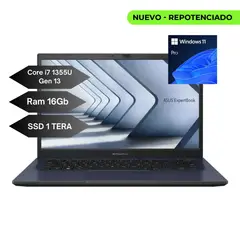 ASUS - Expertbook - Procesador Intel Core i7 1355U - SSD 1Tera - Pantalla 14- Full Hd - Win 11 Pro