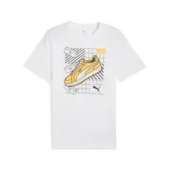 PUMA - Camisa Tshirt Marca Graphics Sneaker Tee Blanco Hombre