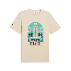 PUMA - Camisa Tshirt Marca F1 Miami Tee Original Beige Hombre