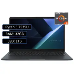 ASUS - PORTATIL EXPERTBOOK AMD RYZEN 5 7535U RAM 32GB DDR5 / SSD 1TB / WIN11 PRO 14"