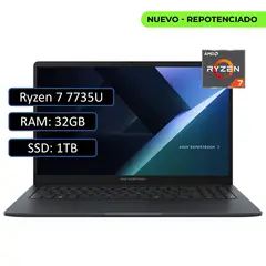 ASUS - PORTATIL EXPERTBOOK AMD RYZEN 7 7735U RAM 32GB DDR5/ SSD 1TB/ WIN11 PRO/ 14"