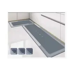 GENERICO - Tapete Alfombra Absorbente Y Antideslizante Juego X2 Gris