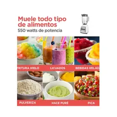 BLACK+DECKER - Licuadora 550 W 4 Aspas Gris, Vidrio