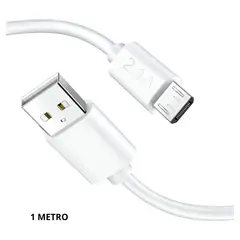 DANKI - Cable Carga V8 Longitud 1 Metro Diseno Resistente Durabilidad Blanco