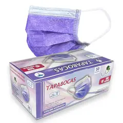 UKAINT - Tapabocas x50 Und sin empaque Invima 3 Capas Morado