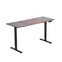 RELAN - Escritorio Eléctrico E-DESK-1 Ajustable Con Rodachinas Negro y Café