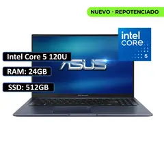 ASUS - PORTATIL VIVOBOOK INTEL CORE 5 120U/RAM 24GB DDR4/ SSD 512GB/ WIN11 HOME/ 15,6" FHD