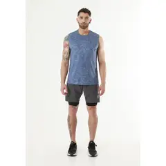BELIFE - Camiseta sublimada manga sisa azul para hombre