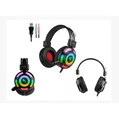 GENERICO - Diademas F-15 con Luz RGB y Sonido Envolvente - Cable de 2 Metros