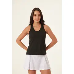 BELIFE - Camiseta deportiva manga sisa negra para mujer