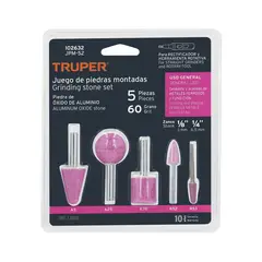 TRUPER - Set 5 Piedras Montadas Fresas 14 18 Uso General