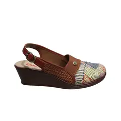 ROMULO - Sandalia Multicolor Para Dama Tacón Playero
