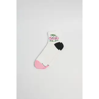 KOAJ - Medias cortas cremas con contrastes y diseño de cereza Hombre