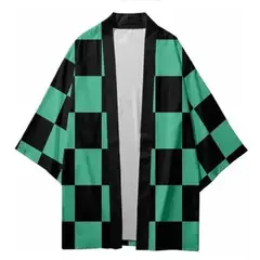 GENERICO - Kimono Capa Tanjiro Nezuko Demon Slayer Kimetsu Cosplay