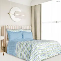 BALI - Colcha Cama KING Azul Rayas Verde