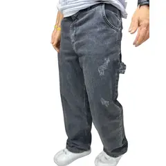 RAMBED - Jean Loose Fit Hombre Moda Urbana Negro Vintage Five Forty