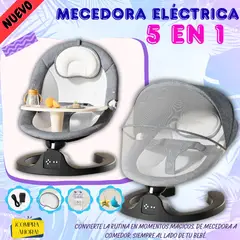 MUNDO BEBE - SILLA MECEDORA RECLINABLE COMEDERO Y MOSQUITERO PARA BEBES