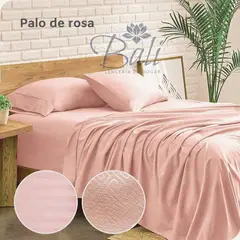 BALI - Sabanas Cama Queen Palo de Rosa Calidad Premium